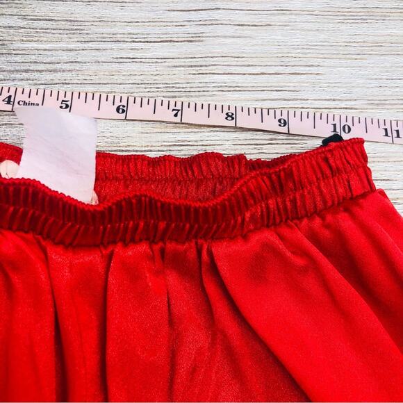 Alambic Red Asian Inspired Loungewear Set Pants and Open Front Tie Waist Robe - Picture 13 of 16